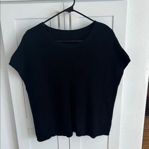 Black Knit Short Sleeve Dolman Sweater top